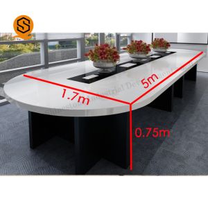Antibacterial Solid Surface Conference Table Oval Meeting Room Table