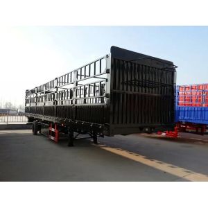 2axles 30 Ton Cargo Fence Turnable Towing Drawbar Full Trailer