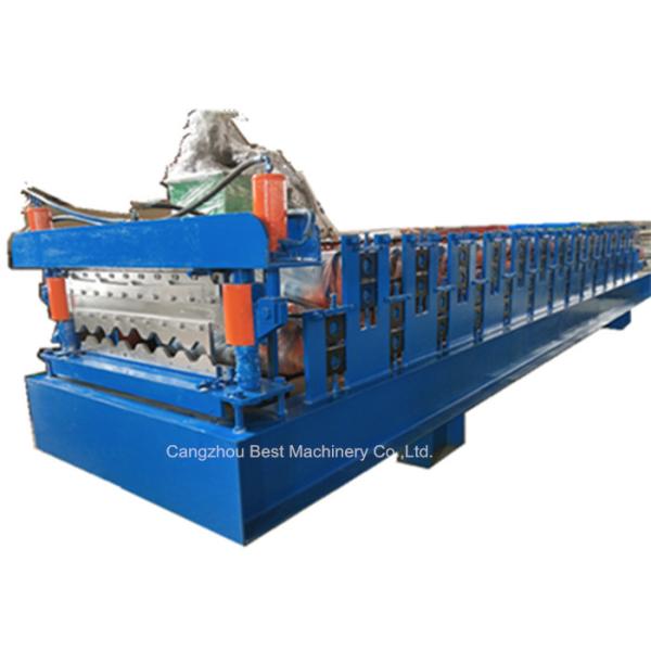 PLC Control Double Profile Roofing Sheet Roll Forming Machine 8-12m/Min Speed