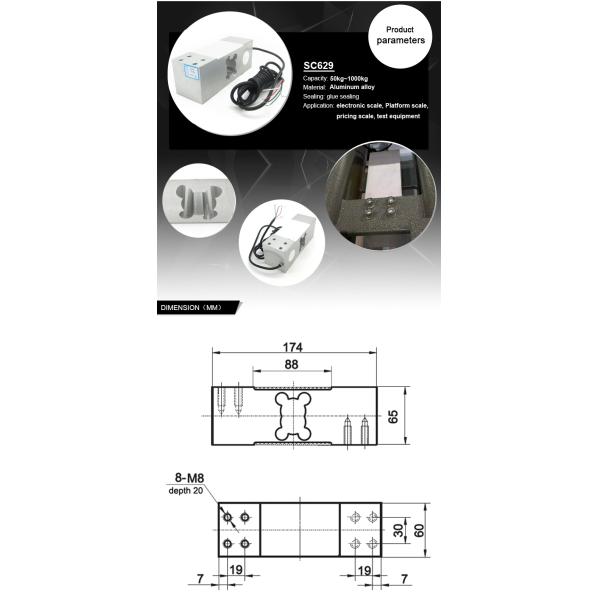 Economic Parallel Beam Load Cell 500Kg Aluminum Weight Sensor