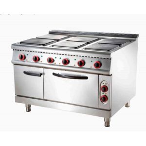 Stainless Steel Gas Cooker Commercial Kitchen Equipment with 11.2kw Power 100-300.C Temperature Range Standing