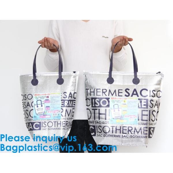 Silver Aluminium Foil Cake Pizza Carrier Insulated Thermal Lunch Picnic Bag Cooler Bag,Insulated Wine Cooler Bag/Wholesa