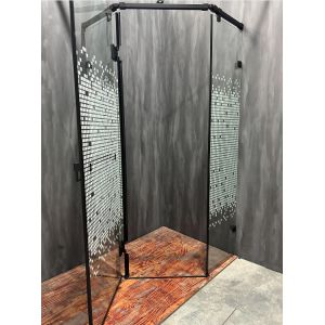 Customizable Shower Enclosure With Matt Black Profile And Printing Glass For