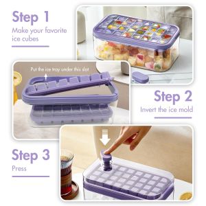 Ice Cube Trays With Lid And Bin Ice Cube Tray Mold For Whiskey Cocktail Juice