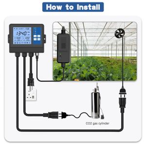 Cheap Hydroponic Greenhouse CO2 Controller: 5000ppm Regulator &amp; Monitor for sale