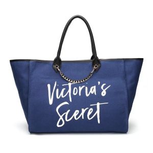 Natural Canvas Tote Bag 39*32*15CM Fashionable Text Pattern With Chain