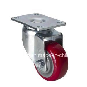 Cheap Medium Duty Red 3&quot; 130kg Plate Swivel TPU Caster for Caster Application Customization for sale