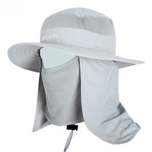 Customized Sun Protection Cap With String / Mens Sun Hat With Neck Protector
