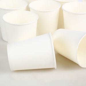 Pure White 4 Oz Paper Coffee Cups With Lids For Hot Drinks