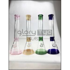 18.8mm Glass Water Pipes Tyc.4 Colored bottom beaker bongs With Window Base 18