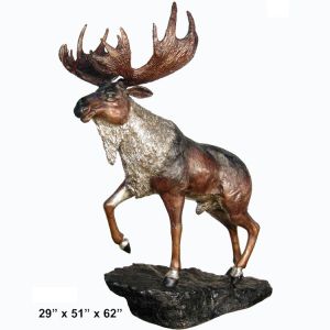 52 Inch Outdoor Moose Bronze Sculptures With CE Certification
