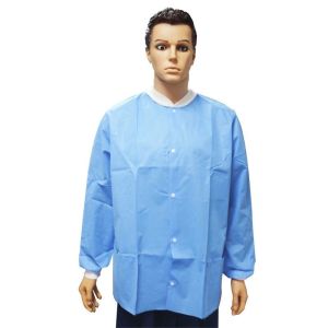 Disposable Lab Jackets Coat 32" Long Hip Length Work Gowns Clothes S-2XL Free