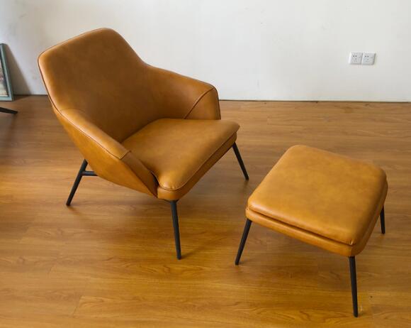 Modern Leisure Design Genuine Leather reception hotel Single Seater Chair