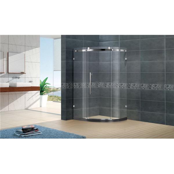 Customized Offset Quadrant Shower Screens Frameless Sliding With Stainless Steel