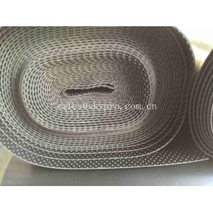 Anti - Slip Floor Rubber Mat Roll Black Grooved Little Dot Pattern