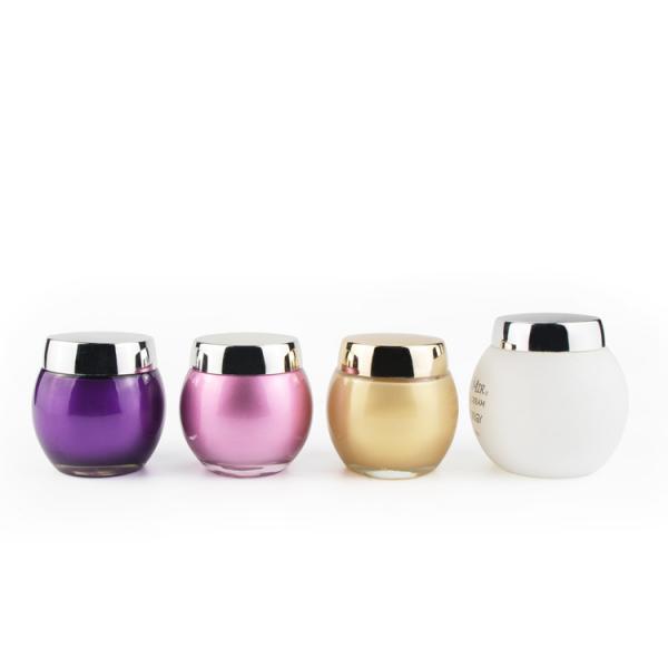 Ball Shape Empty Cosmetic Containers , Glass Face Cream Jars 50 70 120 150 240