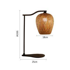 Natural Bamboo Rattan Table Lamp Rustic Style 2700K For Hotel
