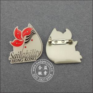 Cheap PT01 four-color printing glue printing Badge HONGKONG badge for sale