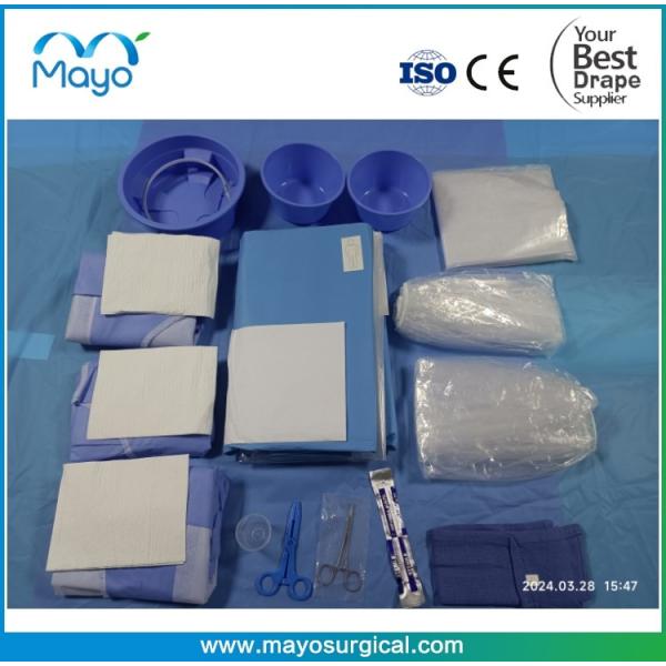 Radial Angiography Drape Kits with Femoral Angio Drape Clear Windows Dual Apertures