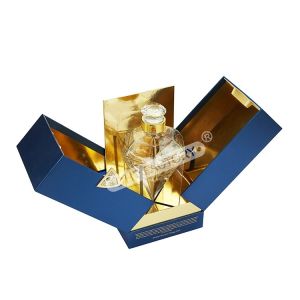 Secure Packaging Double Door Box Wine Packing Boxes With Metal Logo