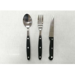 Plastic Handle Stainless Steel Flatware Sets of 3 Pieces Knife Fork and Spoon
