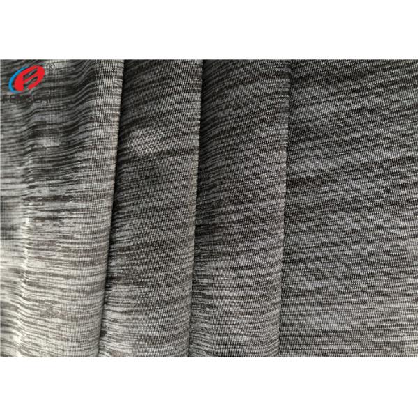 Melange Grey Coolmax 95% Polyester 5% Spandex Weft Knitted Fabric