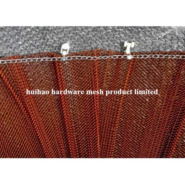 Quality 6 Meter Width Copper Plated Metal Mesh Drapery with Track For Room Divider wholesale