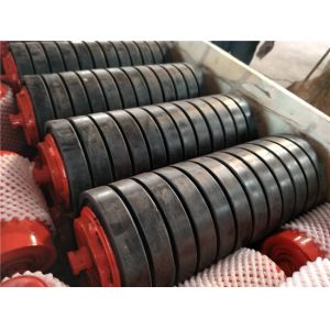 China Rubber Lined 0.4kW Conveyor Impact Roller DIN S235JR Impact Idlers on sale