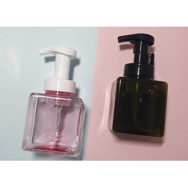 Quality 250 Ml Foam Pump Bottle Empty Square Soap Dispenser Plastic Pink wholesale