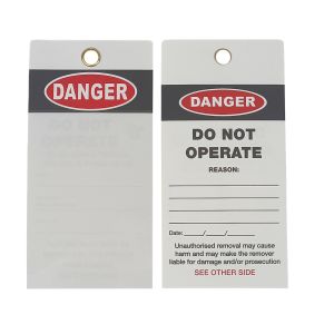 China Customizable 146*76mm PVC Safety Tag with 0.25mm Thickness and CMYK Printing for Industrial Use on sale