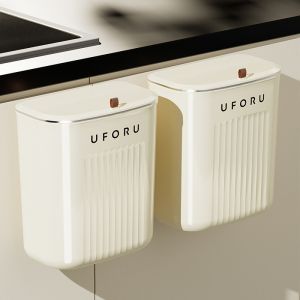 Large Capacity Slit Wall Mounted Toilet Wall Mounted Plastic Trash Can with Lid