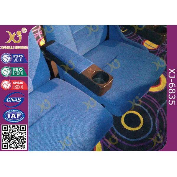 High Back Heavy Spring Movie Theater Seating Chairs With Plastic Cupholder
