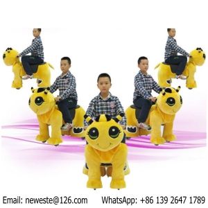 Medium Size Battery Coin Operated Plush Walking Toys Stuffed Electric Animal