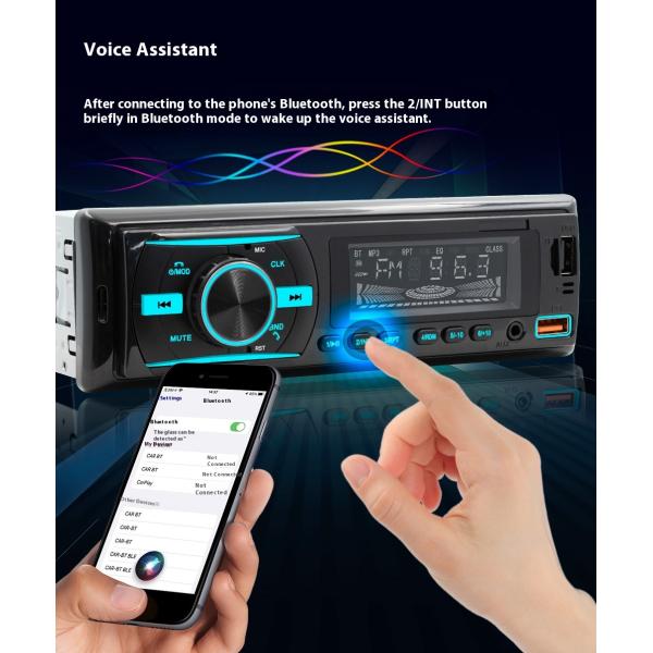 Creatall Universal Car MP3 Player with BT Wireless Positioning USB Amplifier & Radio MP3 Player for Car Use