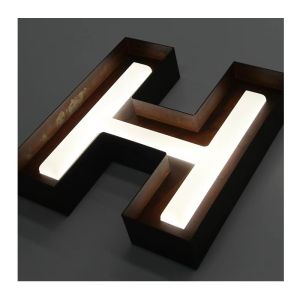China High Brightness LED Light Stainless Steel Backlit Acrylic 3d Lighted Letter Logo Sign on sale