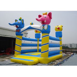 PVC Tarpaulin Castle Type Inflatable Elephant Castle / Jumping Bouncy Castle For