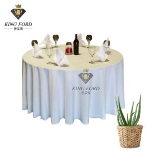 100% Polyester Dining Table Slipcovers For Hotel Banquet Customized Colors