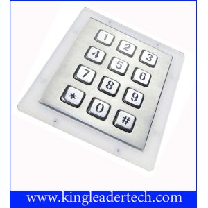 Panel Mount Numeric Backlit Metal Keypad With 12 Illuminated Keys For Access