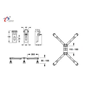 Super Flat Odm 100x100cm Shower Tray Legs With Ads Plus Wall Anchors