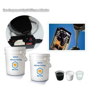 Two-component clear silicone potting compound for electronic component