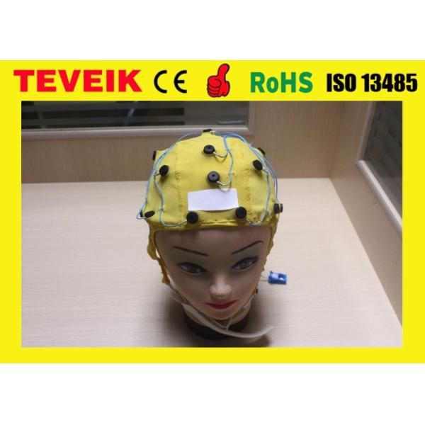 Medical Supplier of Neurofeedback Yellow Integrated 20 leads EEG Cap for EEG