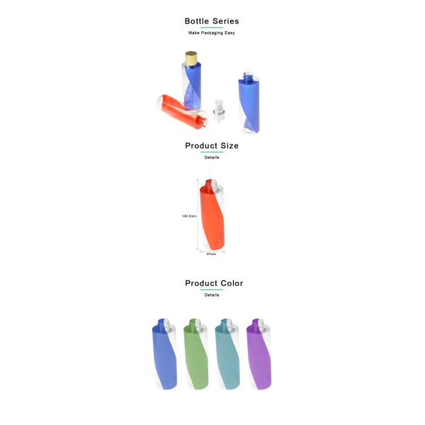 Dual Color Empty Custom PETG Cosmetic Bottle Plastic Lotion Bottle 200ml