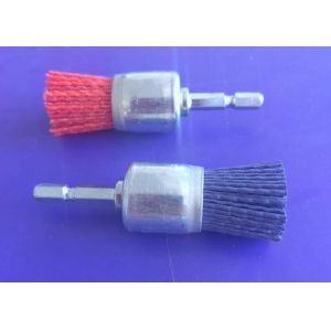 Clean Sand Nylon Abrasive End Brush 25mm Outer Diameter With 6mm Hex Shank