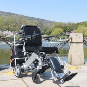 Brushless Motor Power Wheelchair Aluminum Alloy With Rigid PU Tyre