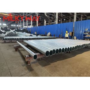 Customized Mounting Height Galvanized Steel Pole With Slotted Base Plate And Anchor Bolt Mounting
