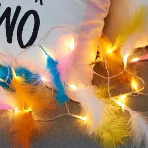 Christmas Festival Led String Light Colorful Artificial Feather Wedding Hanging