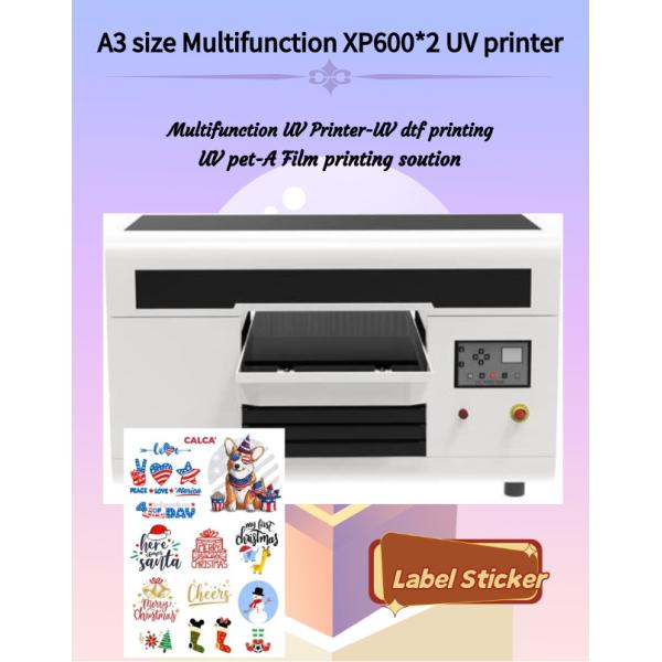 XP600 Printhead A4 Digital Flatbed UV Printer Direct To Phone Case Metal Bottle Printer