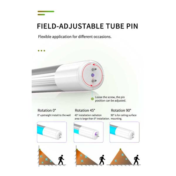 20W / 30W / 40W UV Disinfection Tube Light G13 / T10 Base For Laboratory