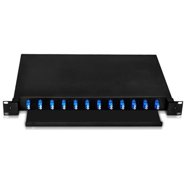 Quality 19'' 1U Fiber Optic Accessories 12 Port Fiber  Patch Panel 24 Core wholesale
