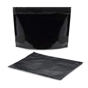 8 X 6 Inch Child Proof Matte Black Medicine Pouch Bag With Push Release Locking